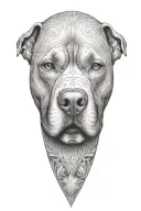 pitbull dog with background of stars tattoo design idea
