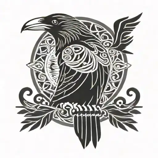nordic odin ravens tattoo design idea