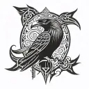 nordic odin ravens tattoo design idea