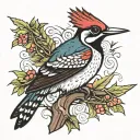woodpecker tattoo design idea