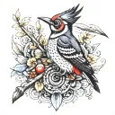 woodpecker tattoo design idea