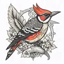 woodpecker tattoo design idea