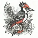 woodpecker tattoo design idea