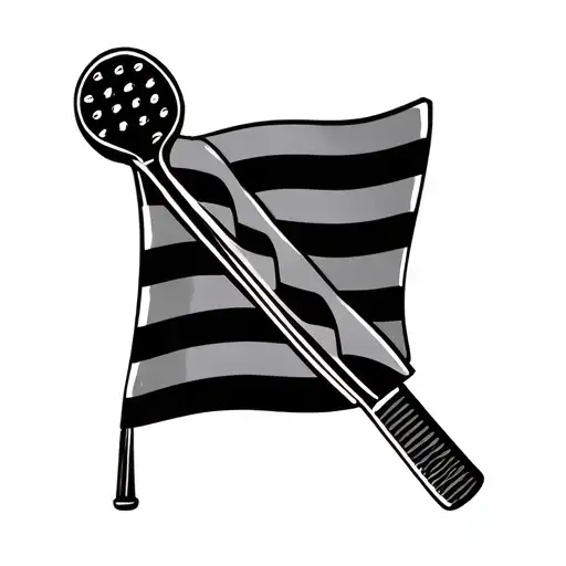 pickleball racing flag intertwined tattoo design idea