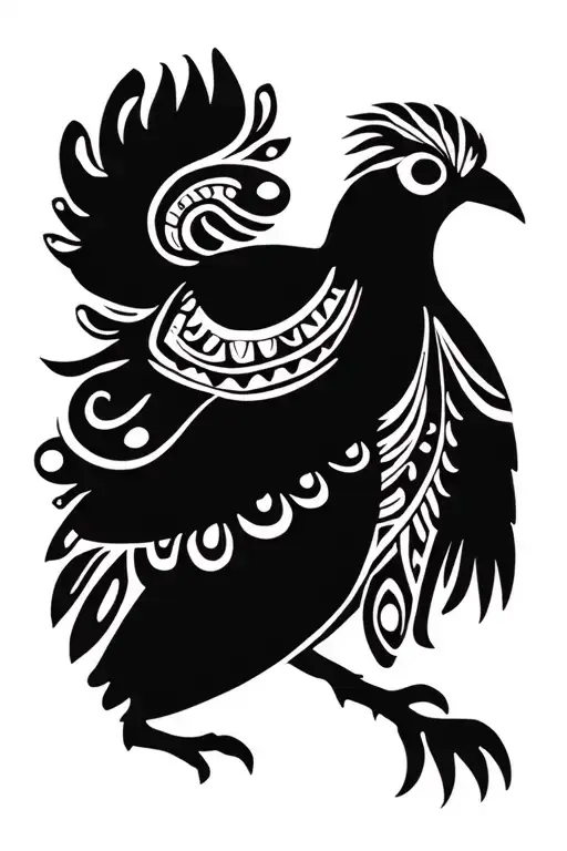a kiwi bird with tribal patterns tattoo design idea