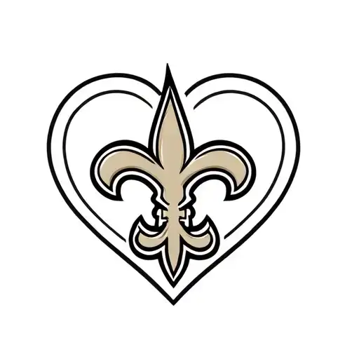 New Orleans saints logo with heart shape behind it tattoo design idea