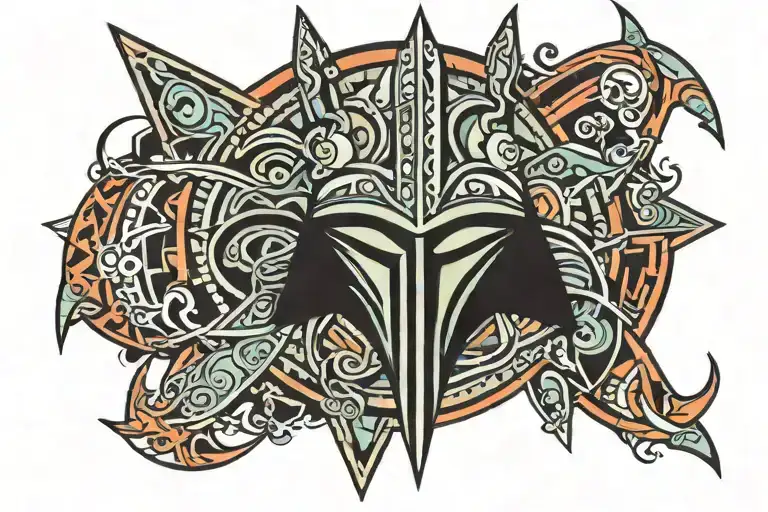 star wars, villain, tribal pattern tattoo design idea