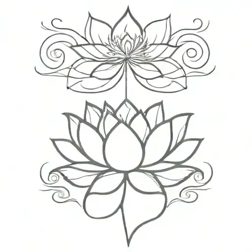 lotus with an eastern dragon wrapped tattoo design idea