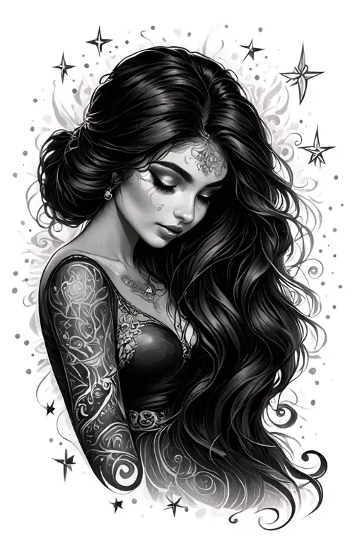 My moms name is Shanta and the lyrics “Kiss me under the light of a thousand starsPlace your head on my beating heart " tattoo design idea