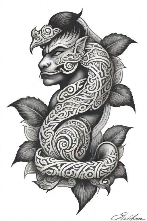 samoa half chest tattoo design idea
