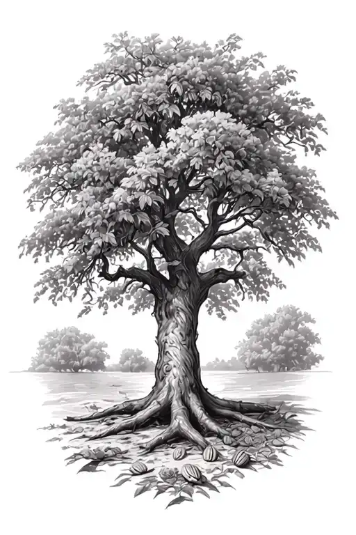 Pecan Tree tattoo design idea