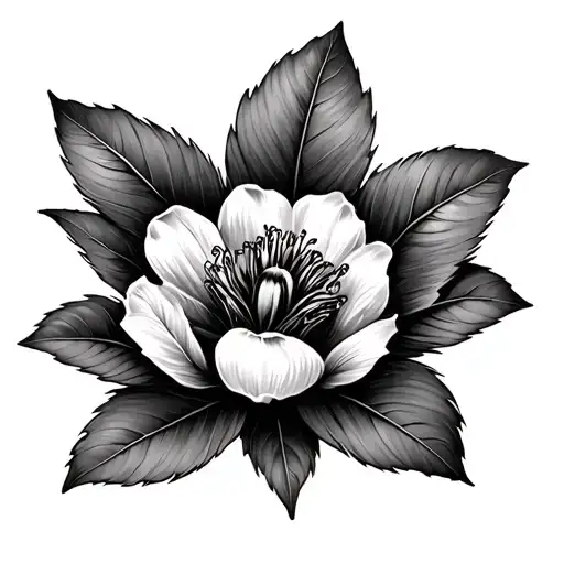 cocoa bean flower tattoo design idea