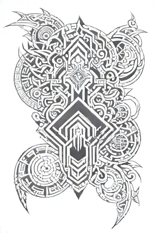 Cyber Tribal tattoo tattoo design idea