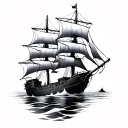 black pearl ship tattoo design idea