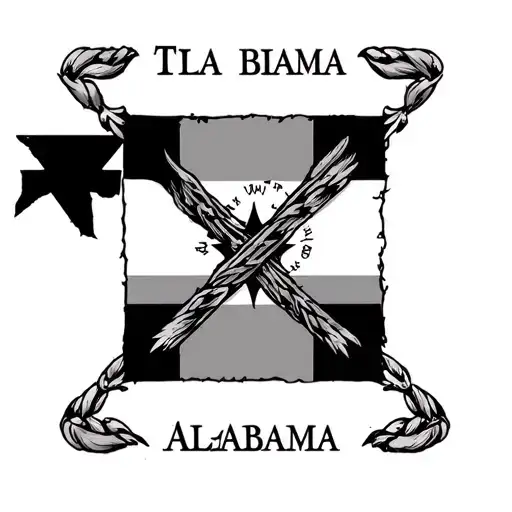 Alabama flag intertwined with Texas flag and New Mexico flag tattoo design idea