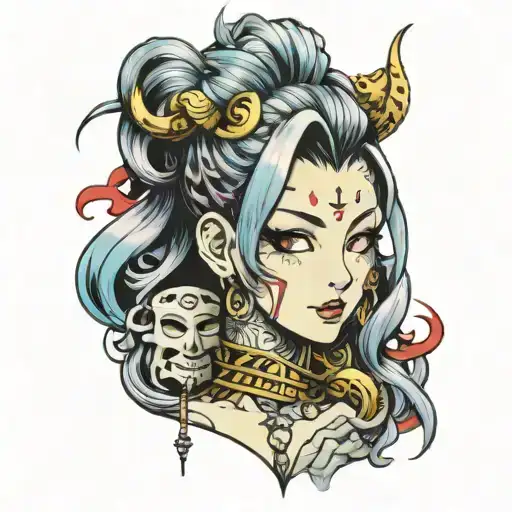 anime character Jinx from Arcane tattoo design idea