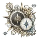 compass hour infinity tattoo design idea