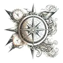 compass hour infinity tattoo design idea
