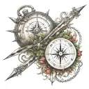 compass hour infinity tattoo design idea