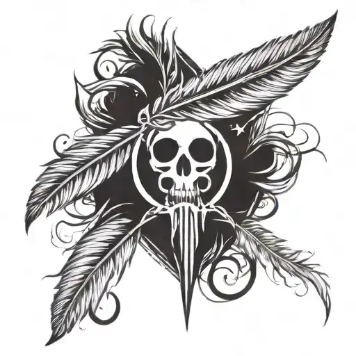 afterlife logo with feather tattoo design idea