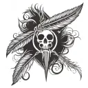 afterlife logo with feather tattoo design idea