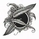 afterlife logo with feather tattoo design idea