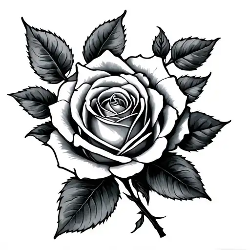 "A long time ago" rose tattoo design idea