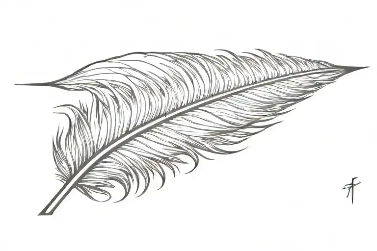 feather ink pen tattoo design idea