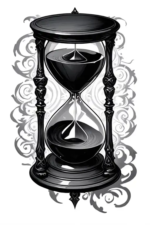 gothic hourglass tattoo design idea