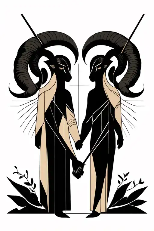 Aries, Sagittarius, Tarus family holding hands tattoo design idea