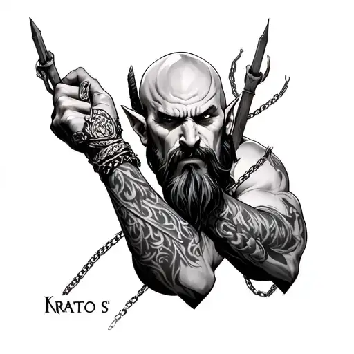 kratos forearm chains tattoo design idea