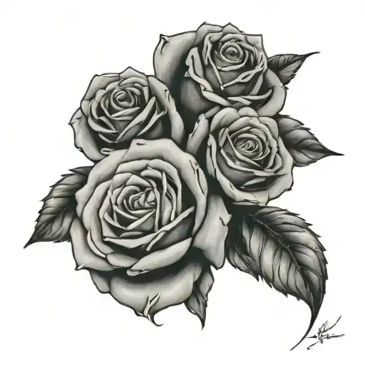 A half sleeve tattoo with a a few roses and Roman numerals of the date aug 27 2023 tattoo design idea