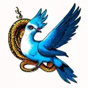 dove with snake pupils tattoo design idea