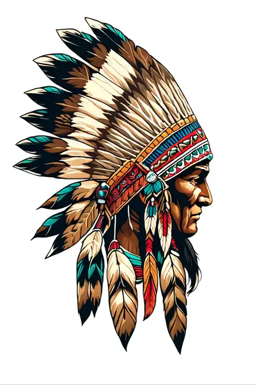 indian chief tattoo design idea