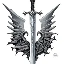 excalibur sword broken tattoo design idea