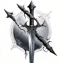 excalibur sword broken tattoo design idea