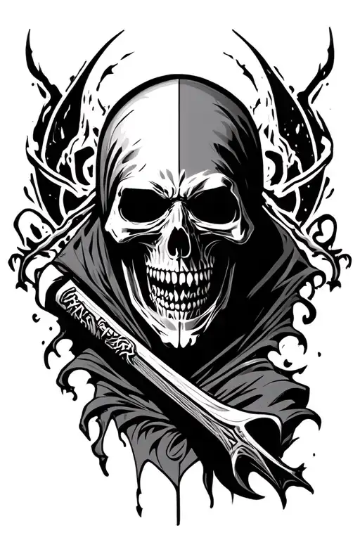 Linkin park logo with grim reaper tattoo design idea