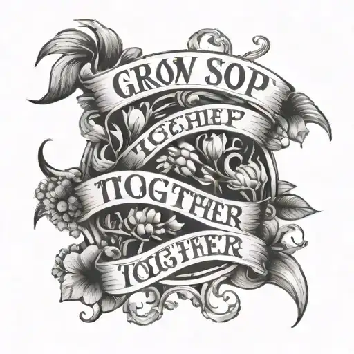 alphabet soup tattoo that says grow together tattoo design idea