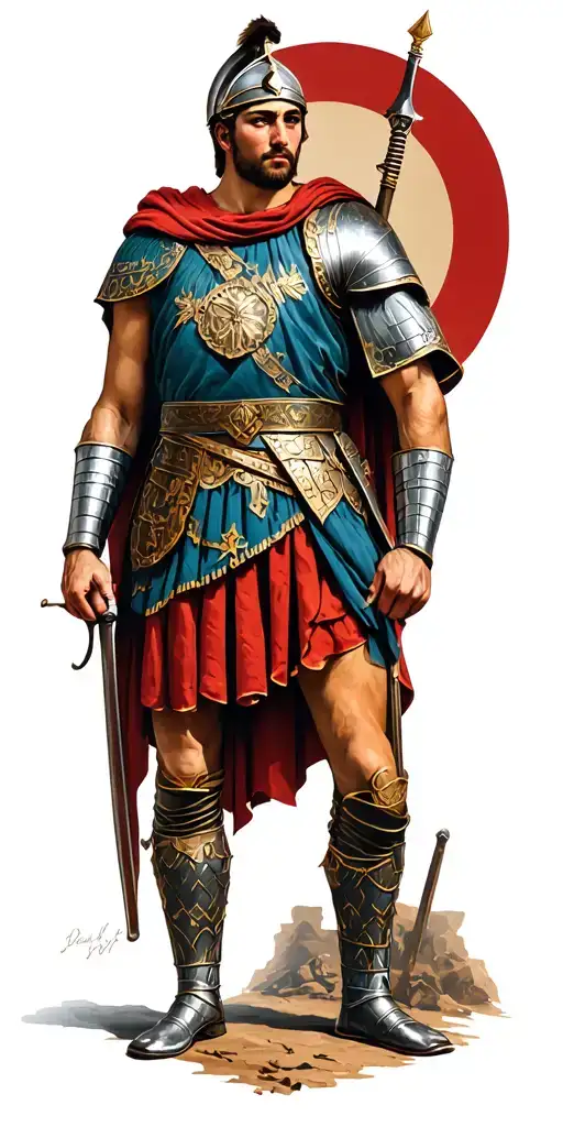 Roman soldier tattoo design idea