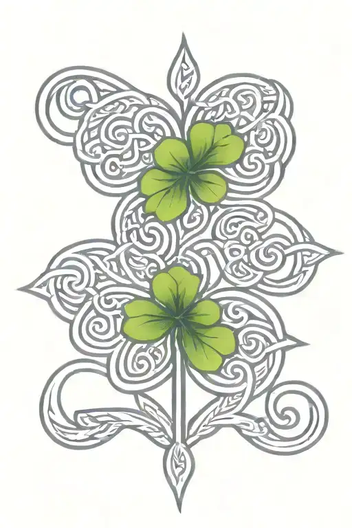 celtic knot 3 leaf clover tattoo design idea