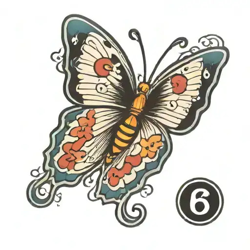 Butterfly with semi colon tattoo design idea