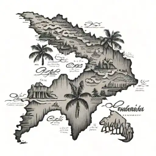 8  Hawaiian islands with names written tattoo design idea