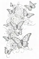 the storm will pass in Arabic, butterflies, cross tattoo design idea