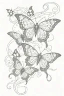 the storm will pass in Arabic, butterflies, cross tattoo design idea
