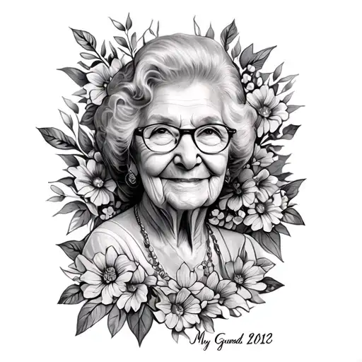 memorial tattoo for my grandma death and birth date tattoo design idea