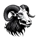 zombie ram head tattoo design idea