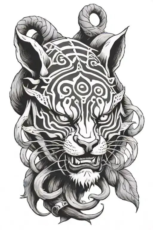 anbu mask leo zodiac sign tattoo design idea