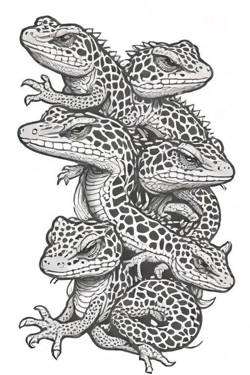 3 own leopard gecko heads integrated into organ donation tattoo tattoo design idea