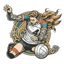 female handball player tattoo design idea