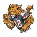 simba wearing Tom Brady jersey tattoo design idea